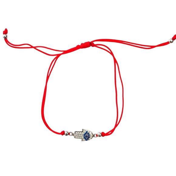 Red String Hamsa Bracelet 925 Sterling Silver Protection & Good Luck Bracelet - Picture 1 of 1